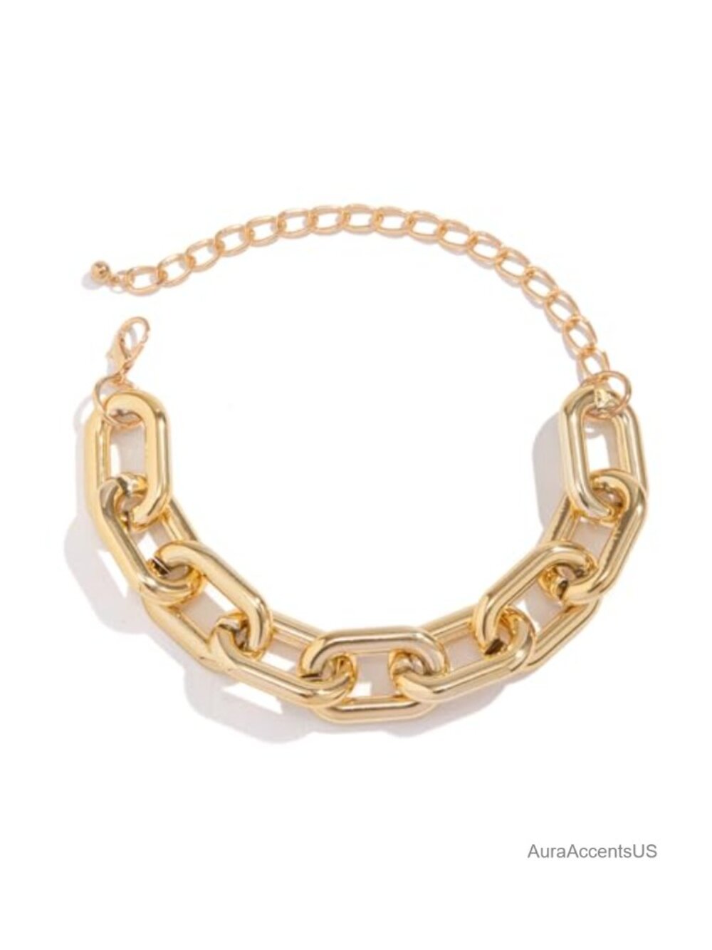 Chunky Gold Chain Choker Necklace Oversized Industrial Link Statement
